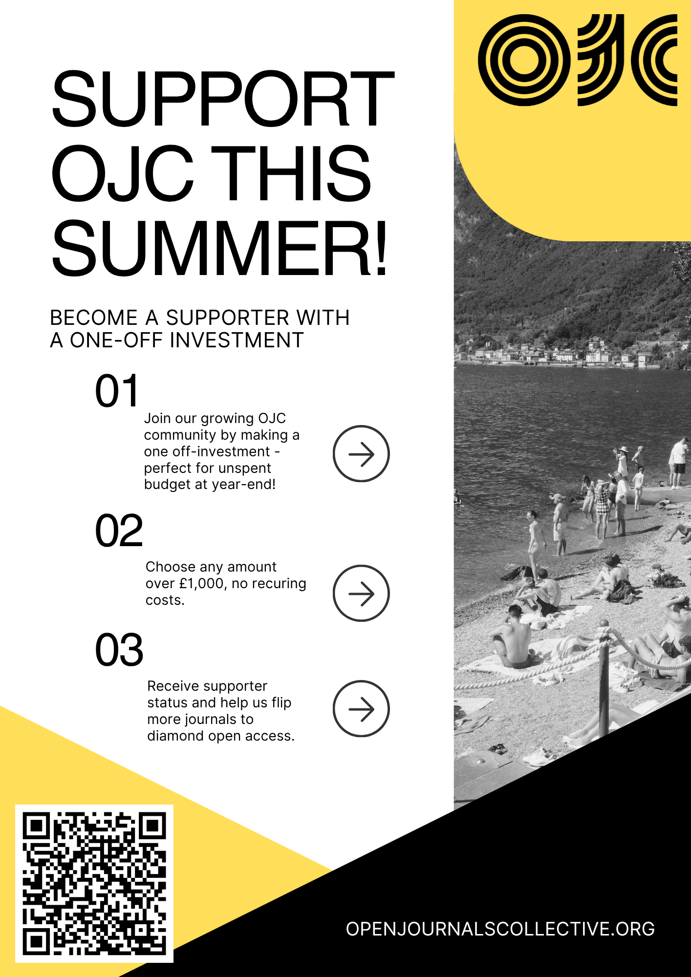 Flier advertising OJC's Supporter Programme