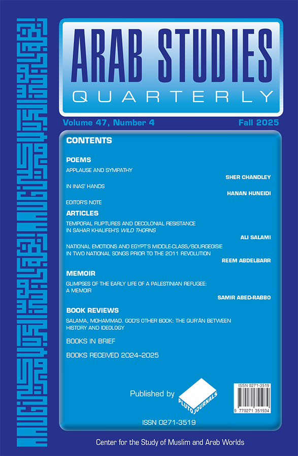 Arab Studies Quarterly cover