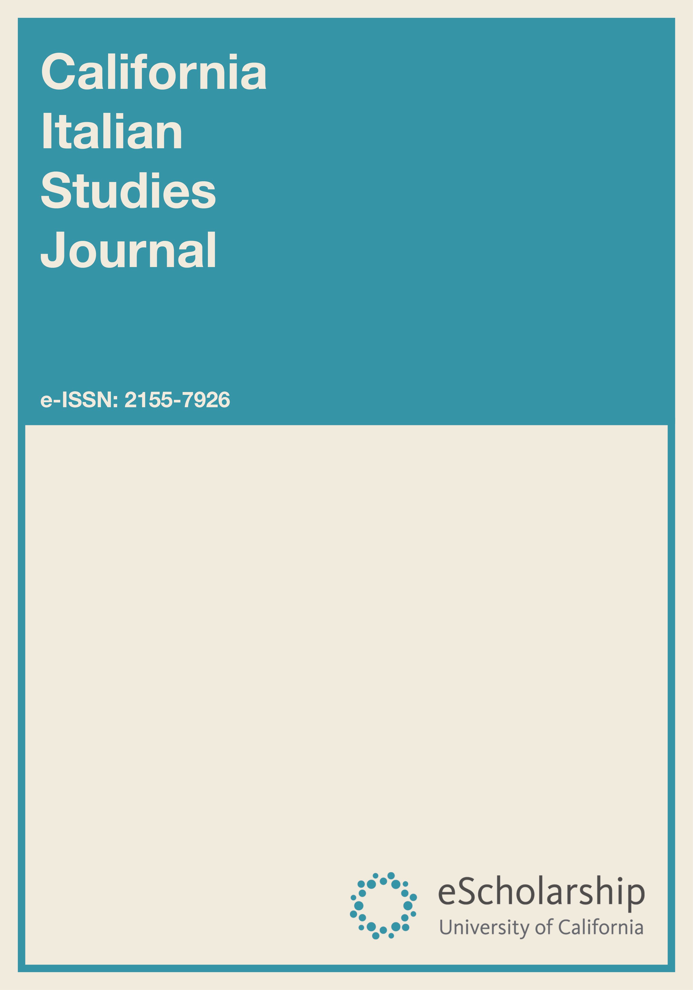 California Italian Studies cover