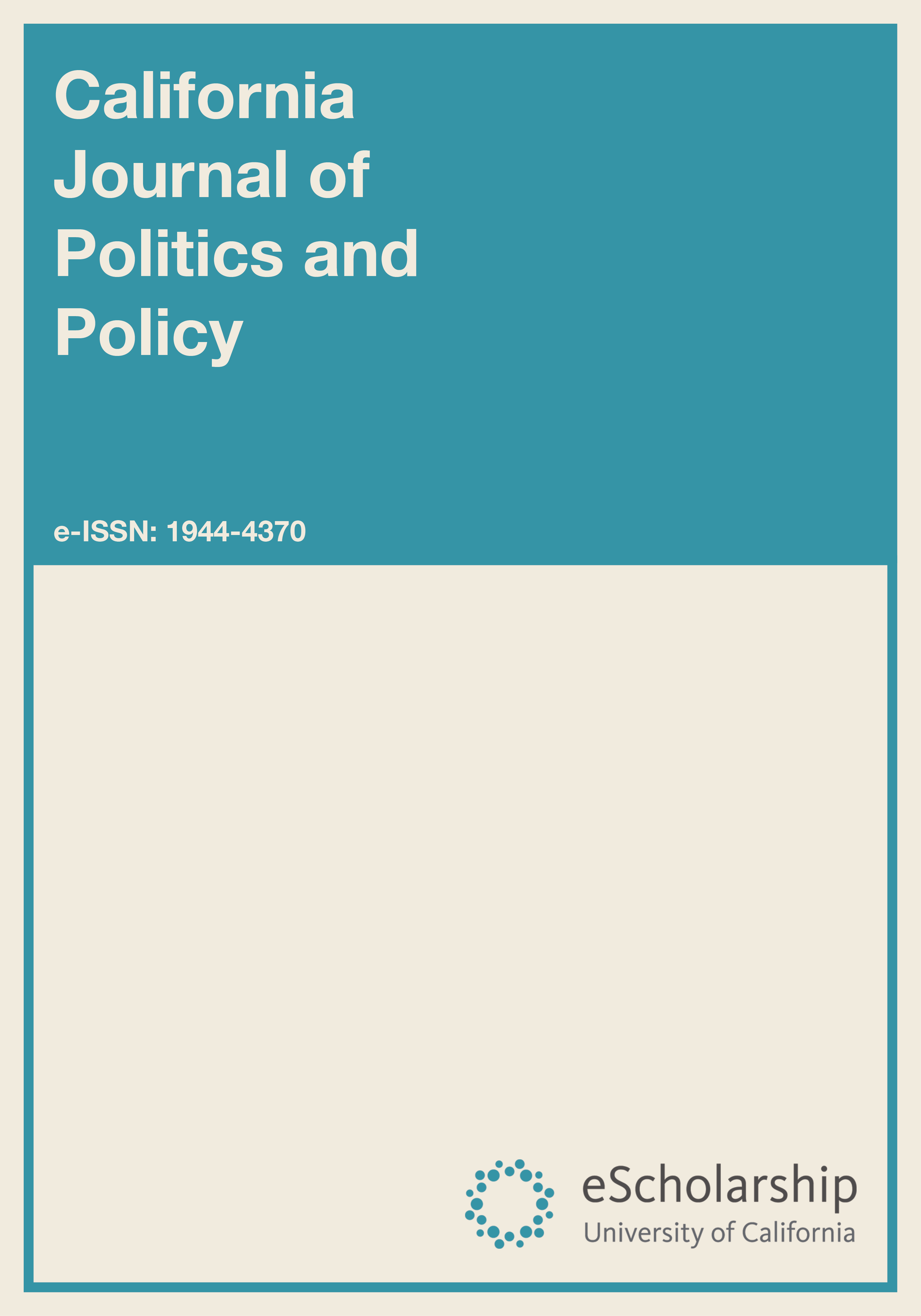 California Journal of Politics and Policy cover