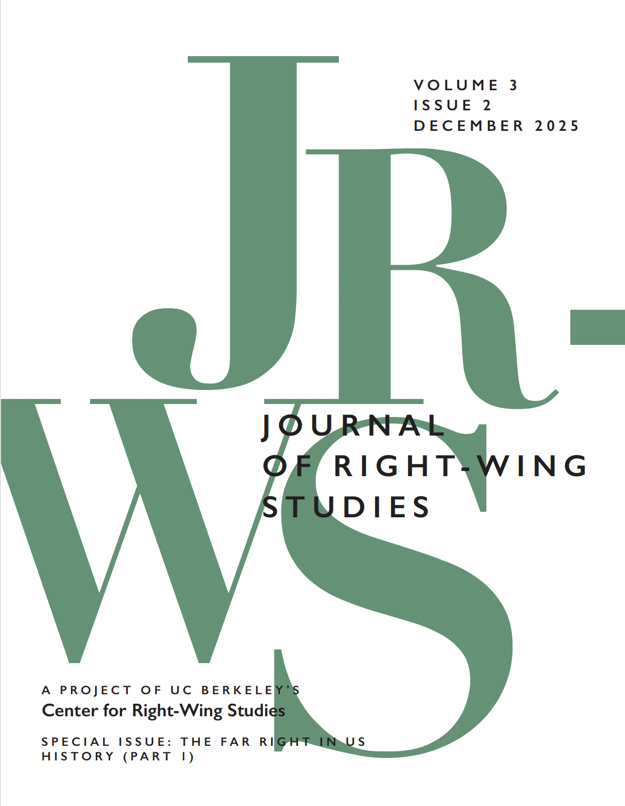 Journal of Right-Wing Studies cover